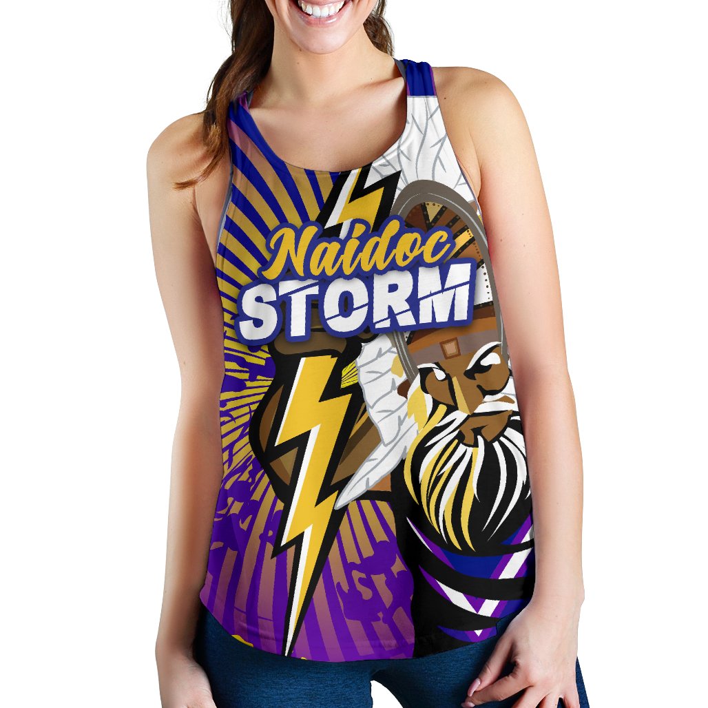 Storm Naidoc Week Women's Racerback Tank Indigenous Style - Vibe Hoodie