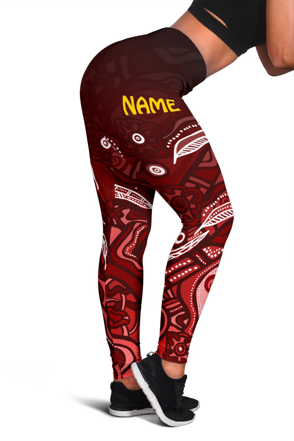 custom-text-aboriginal-leggings-red-landscape