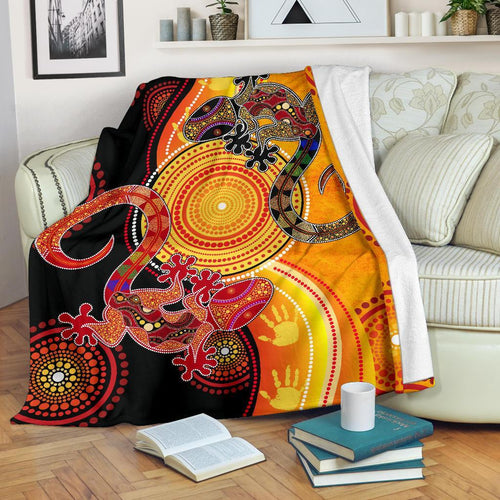 aboriginal-premium-blanket-couple-aboriginal-lizards