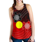Aboriginal Women's Racerback Tank - Indigenous Circle Dot Painting Style - - Vibe Hoodie