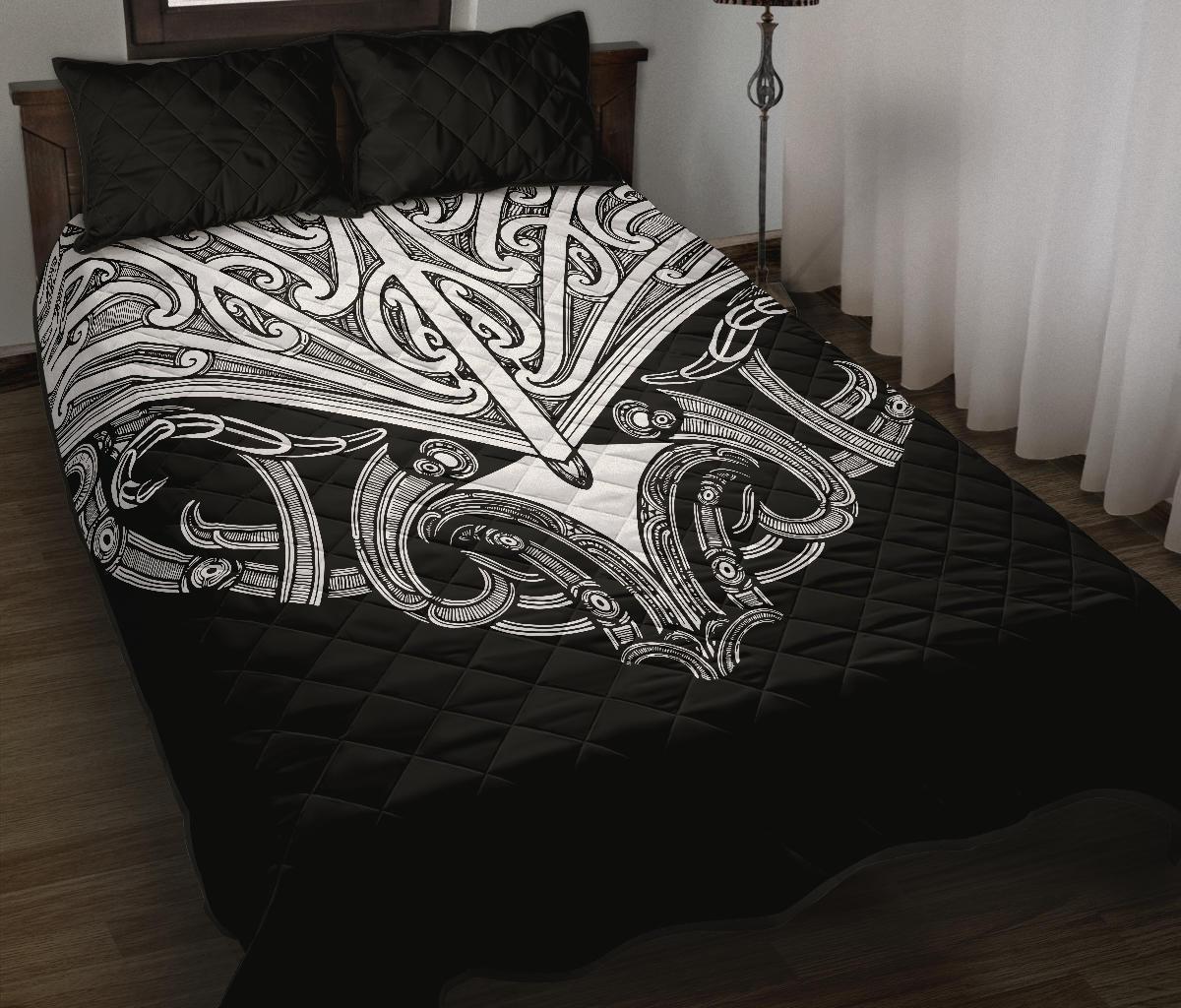 quilt-bed-set-nz-maori-tattoo-koru-white