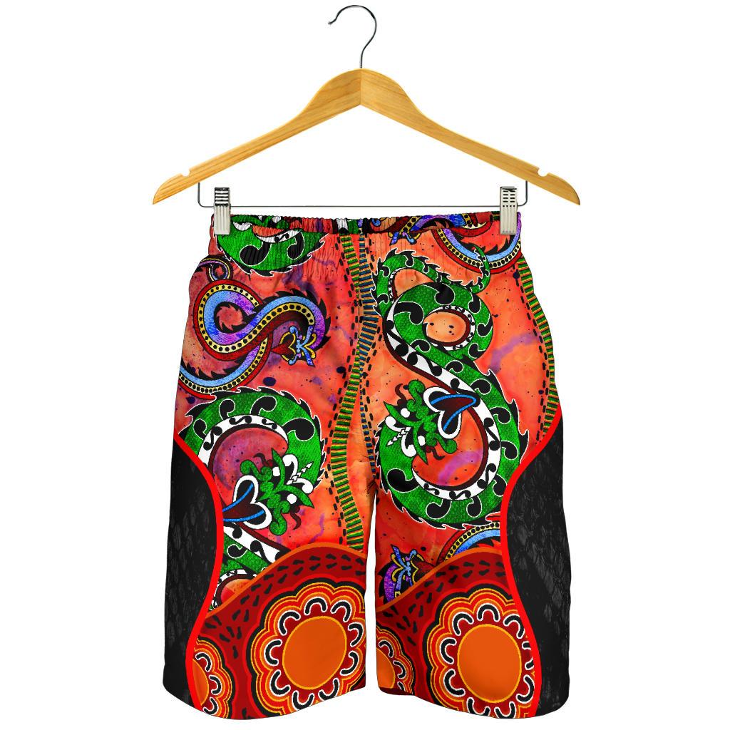 aboriginal-mens-shorts-aussie-indigenous-patterns-orange