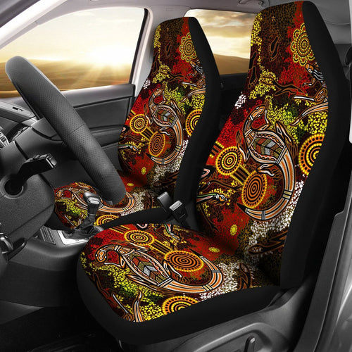 aboriginal-car-seat-covers-kangaroo-and-lizard-dot-painting-art