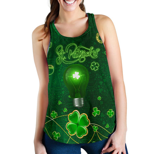 Patrick's Day Women Racerback Tank Shamrock Vibes - Vibe Hoodie