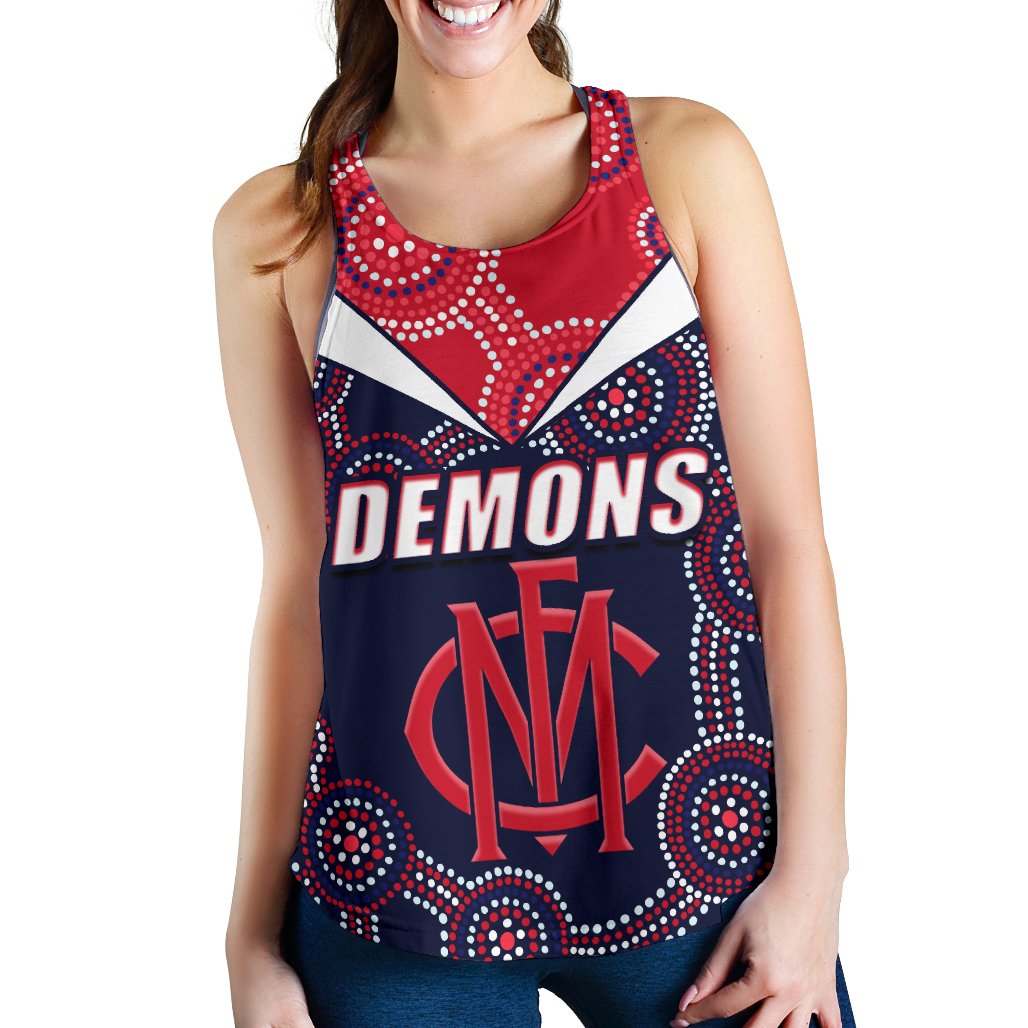 Demons Indigenous Women Racerback Tank Melbourne Fancy - Vibe Hoodie