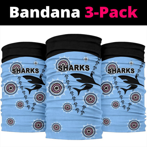 cronulla-bandana-3-pack-sharks-simple-indigenous-blue