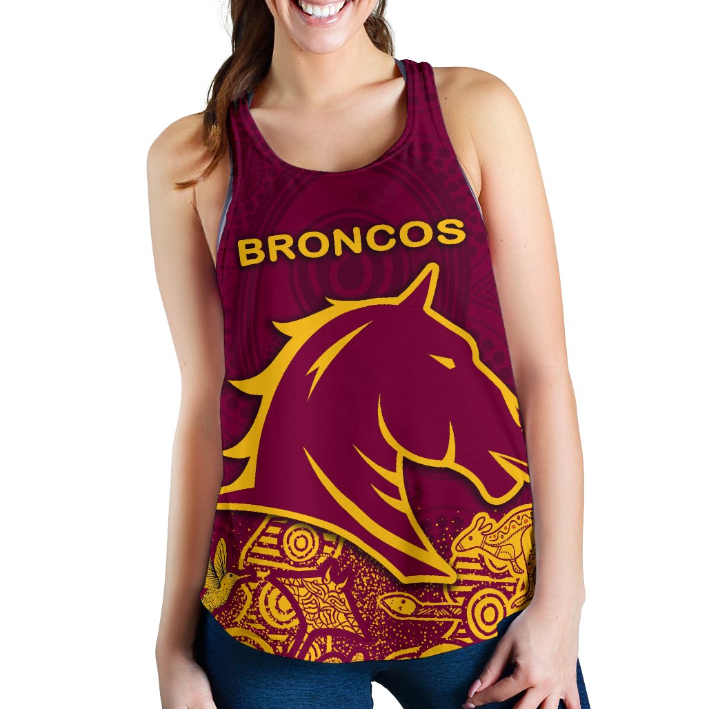 Brisbane Women Racerback Tank Broncos Indigenous - Vibe Hoodie