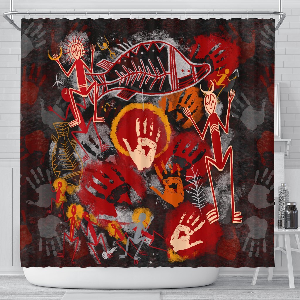 aboriginal-shower-curtain-indigenous-fish-hand-art