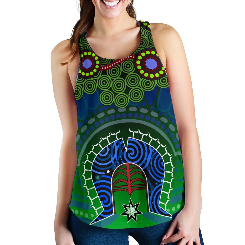 Torres Strait Women's Racerack Tank - Dhari And Dot Patterns - Vibe Hoodie
