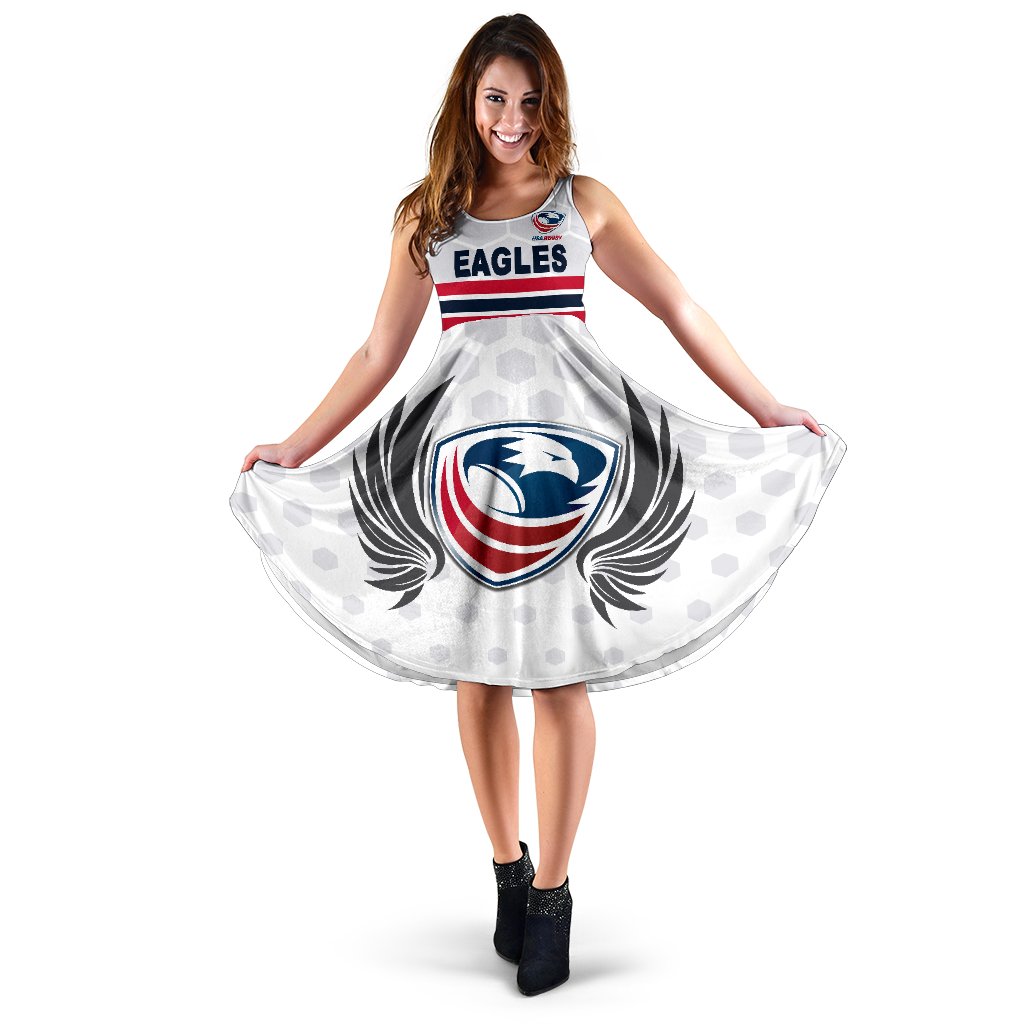 USA Rugby Eagles Women's Dress Simple Style - White - Vibe Hoodie