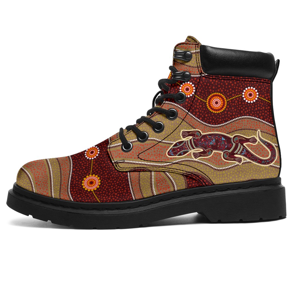 aboriginal-boots-lizard-patterns-circle-dot-painting-all-season