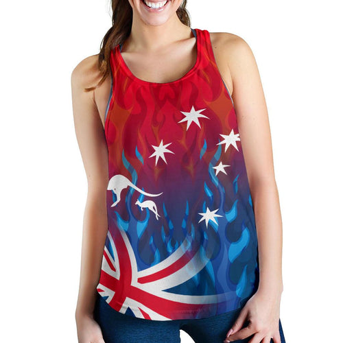 Racerback Tank - Aus Flag Tank Top Flame - Women - Vibe Hoodie