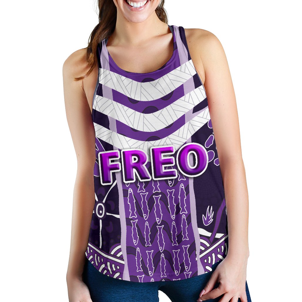 Fremantle Women Racerback Tank Dockers Simple Indigenous Freo - Vibe Hoodie