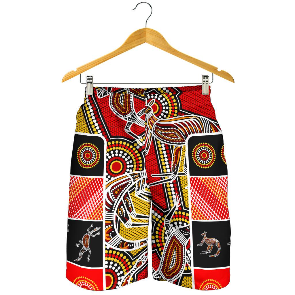 aboriginal-mens-shorts-kangaroo-dot-painting-patterns
