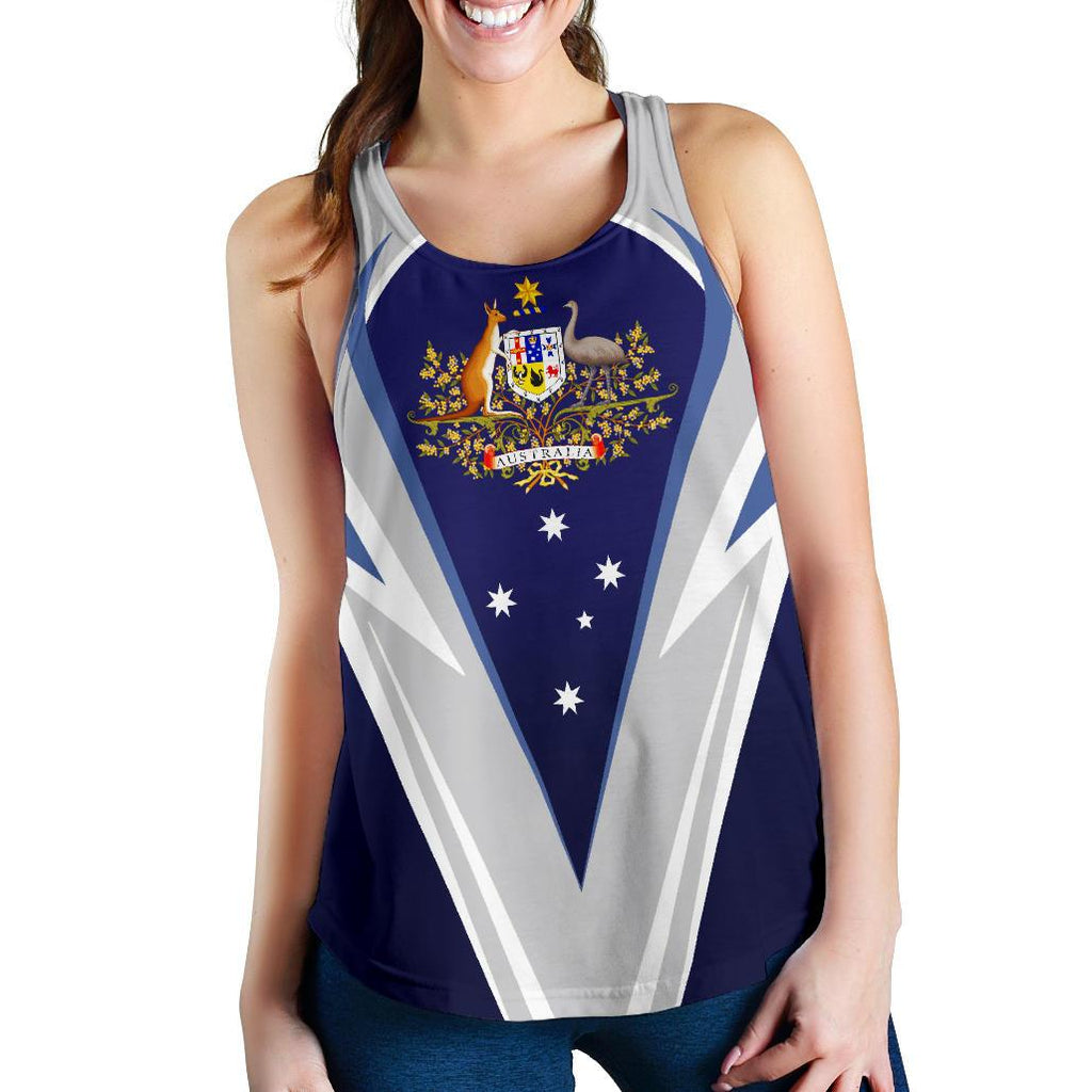 Racerback Tank - Australian Coat Of Arms Top Tank Southern Cross - Women - Vibe Hoodie