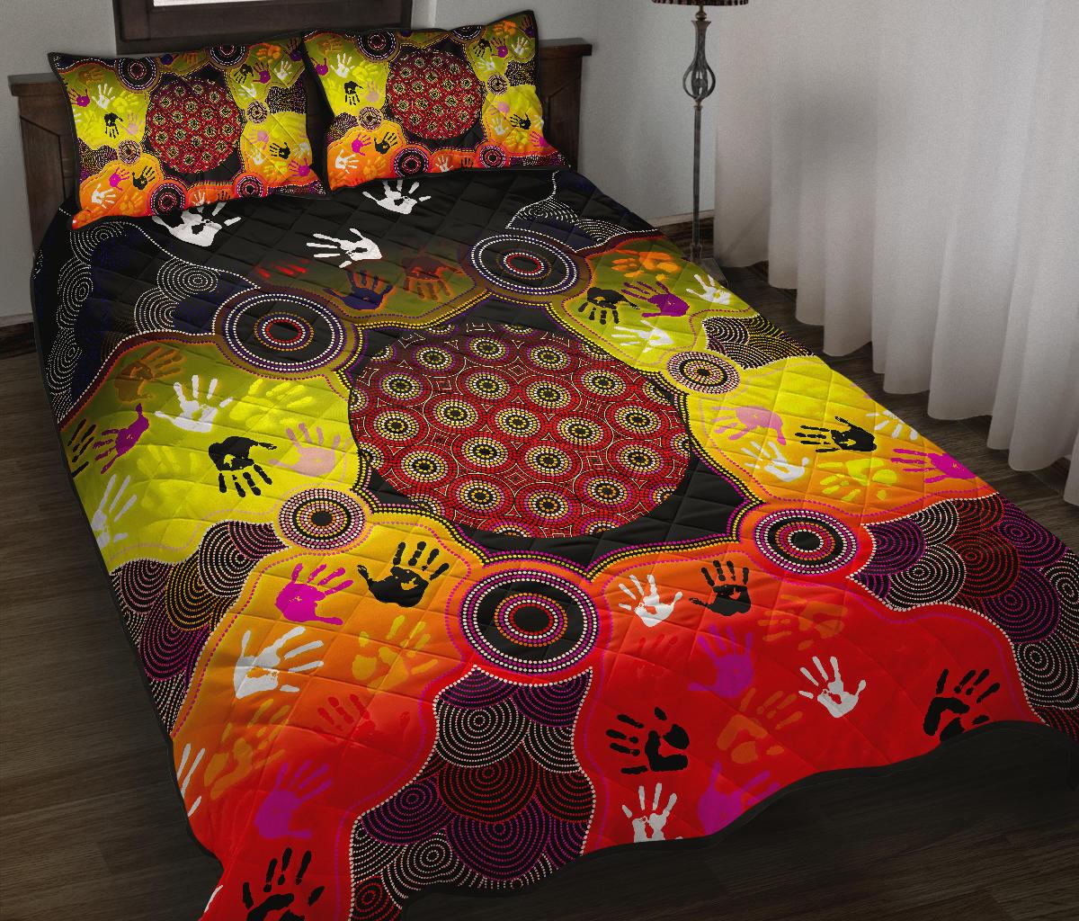 aboriginal-quilt-bed-set-indigenous-circle-dot-painting-hand-art