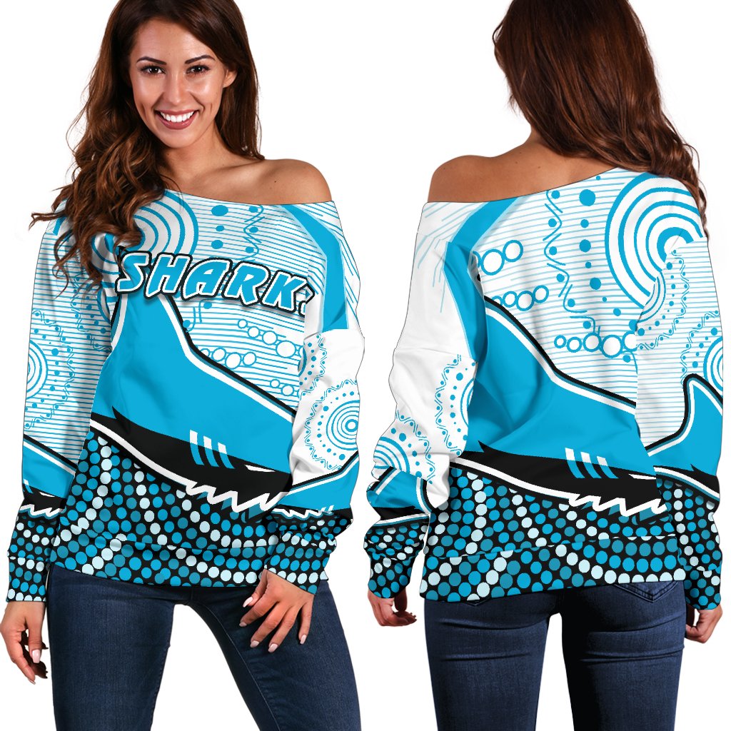Sharks Off Shoulder Sweater Cronulla Indigenous Unique - Vibe Hoodie