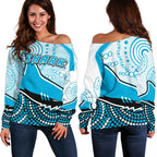 Sharks Off Shoulder Sweater Cronulla Indigenous Unique - Vibe Hoodie