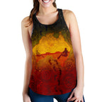 Aboriginal Women's Racerback Tank, Australian Map with  Indigenous Color - Vibe Hoodie