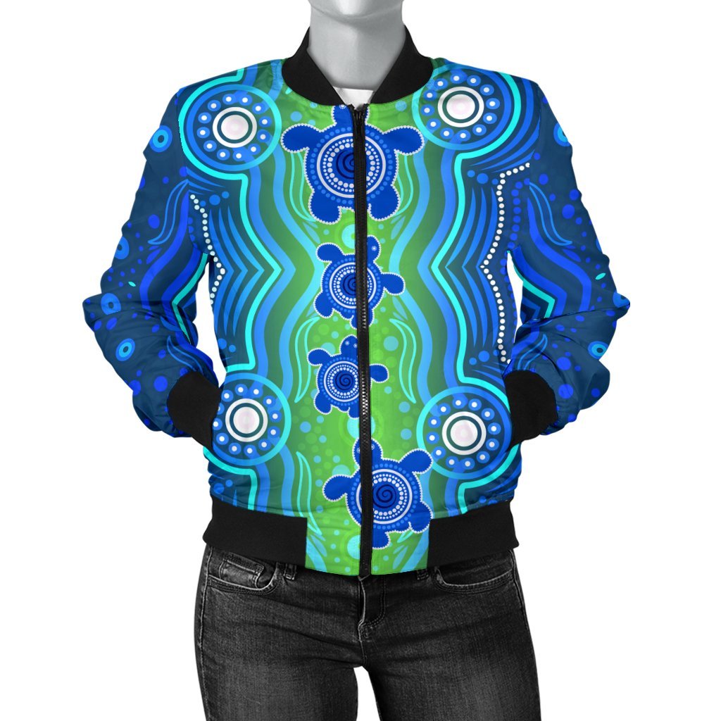 1staustrali-aboriginal-womens-bomber-jacket-aboriginal-turtle-family