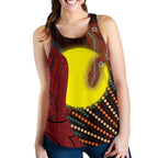 Aboriginal  Women's Racerback Tank - Indigenous Snake Sun Dot Painting - Vibe Hoodie