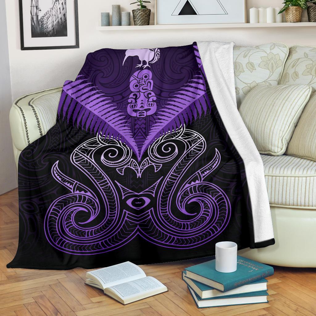 maori-manaia-new-zealand-premium-blanket-purple