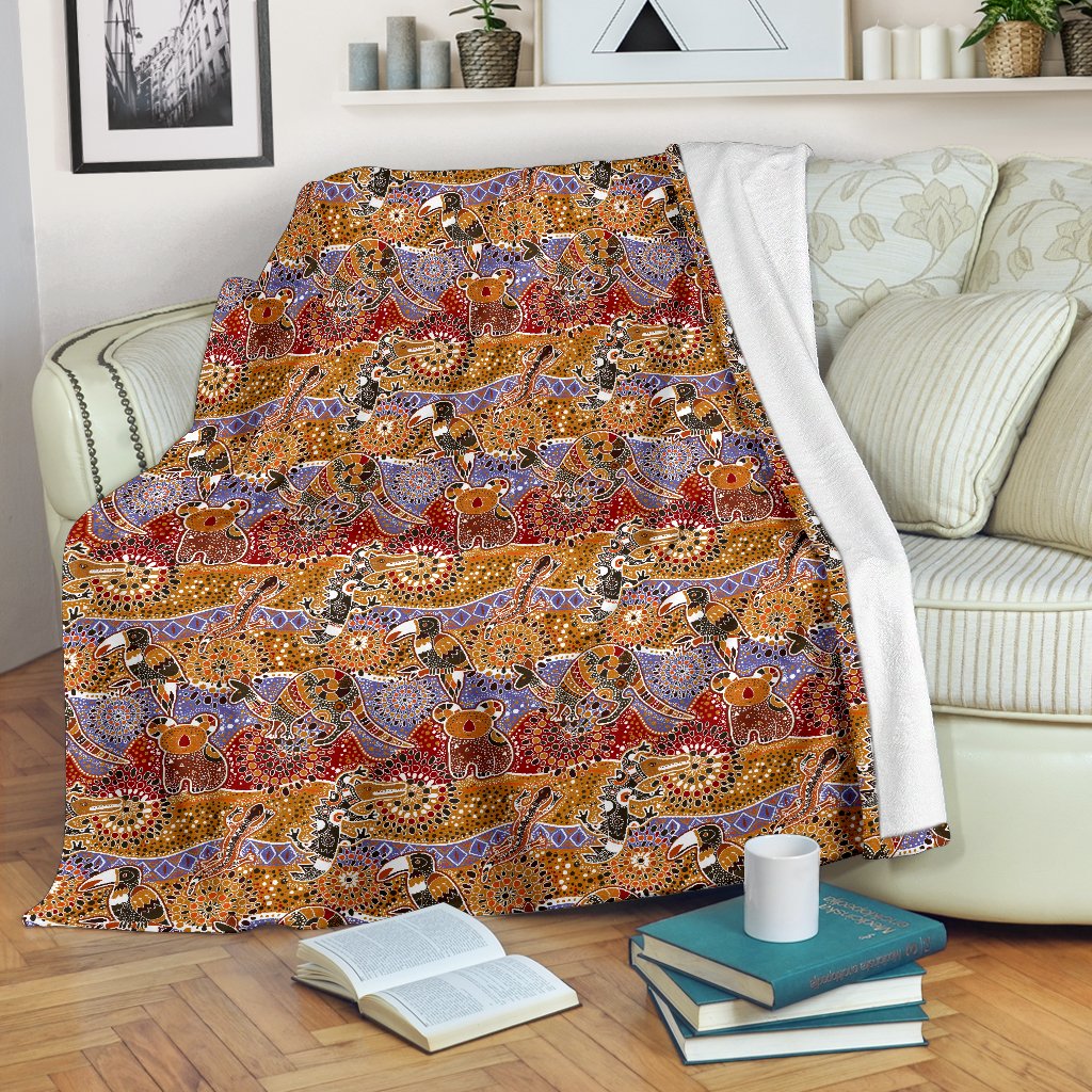 premium-blanket-aboriginal-patterns-blanket-australian-animals
