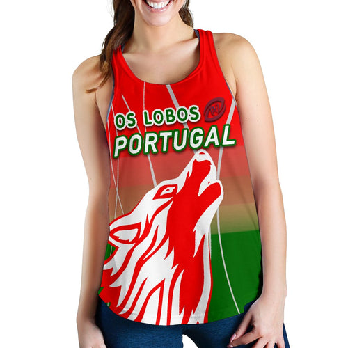 Portugal Rugby Women Racerback Tank Wolf - Os Lobos - Vibe Hoodie