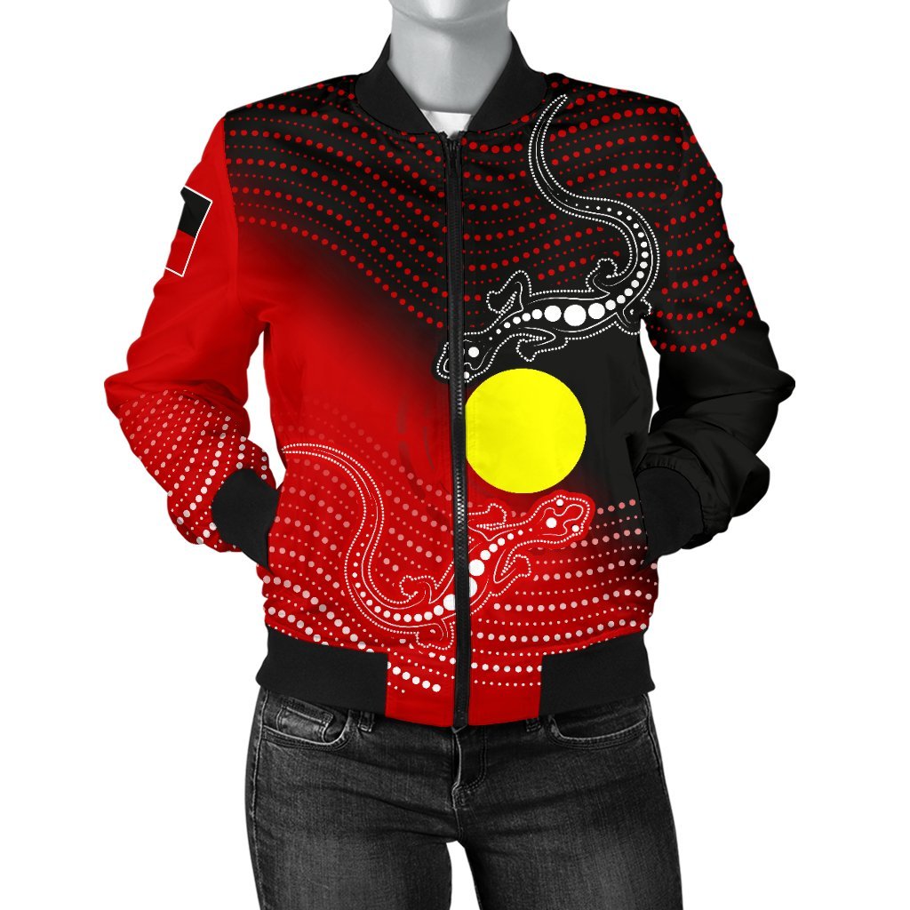 aboriginal-womens-bomber-jacket-two-indigenous-lizard