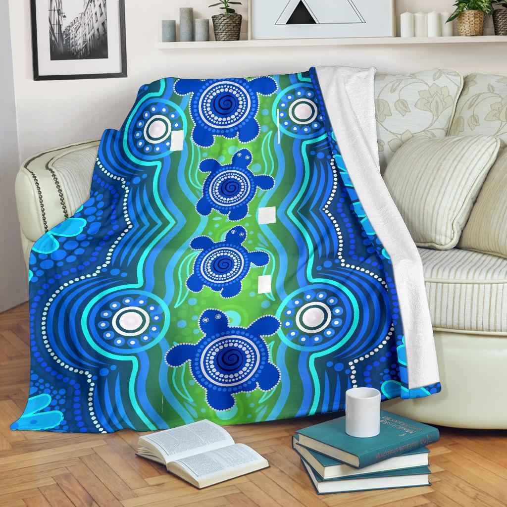 1staustrali-aboriginal-premium-blanket-aboriginal-turtle-family