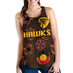 Hawthorn Women Racerback Tank Hawks Indigenous - Brown - Vibe Hoodie