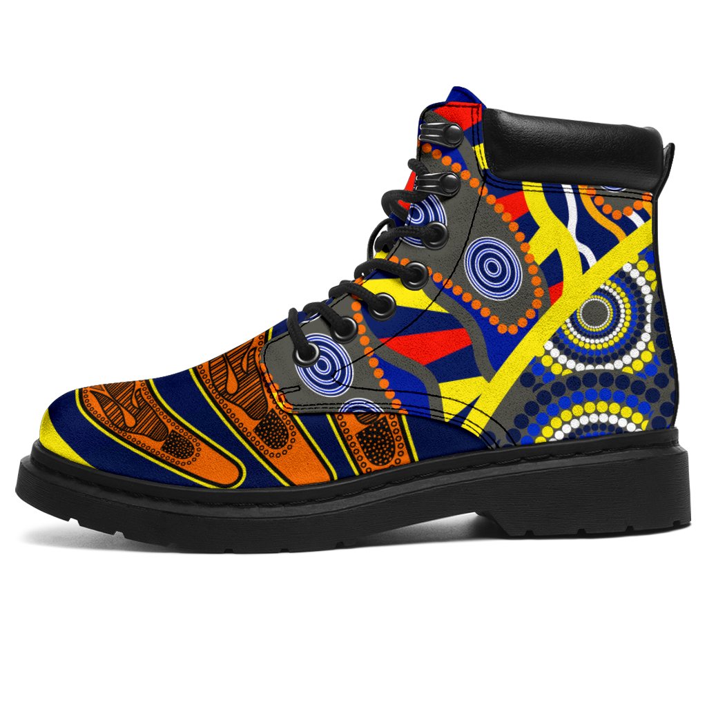 aboriginal-all-season-boots-australian-boomerang-dot-painting-art
