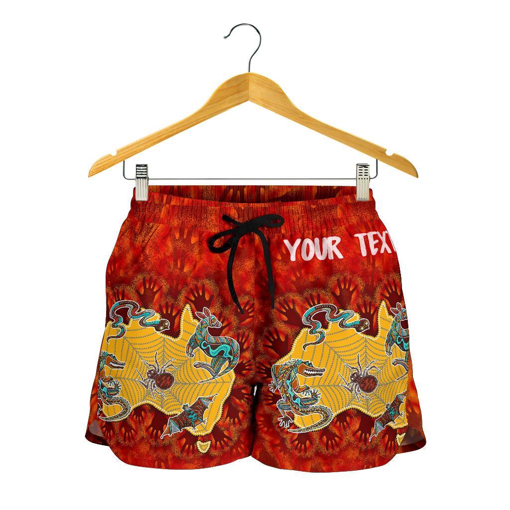 [Custom] Aboriginal Women's Shorts - Australia Map Hand Patterns Spider Web - Vibe Hoodie