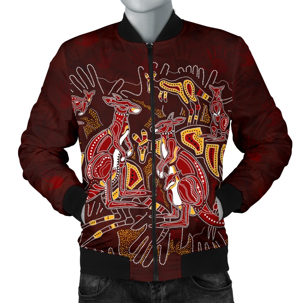 aboriginal-mens-bomber-jacket-kangaroo-family-with-hand-art