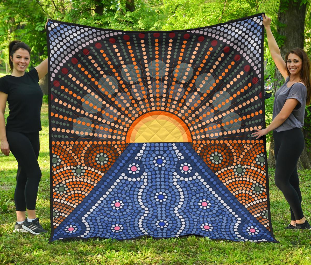 aboriginal-premium-quilt-australia-sunrise-dot-painting-art