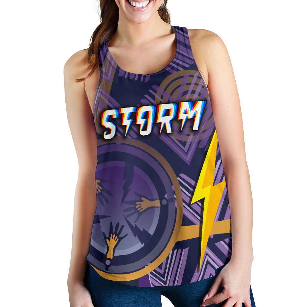 Storm Women Racerback Tank Simple Indigenous - Purple - Vibe Hoodie