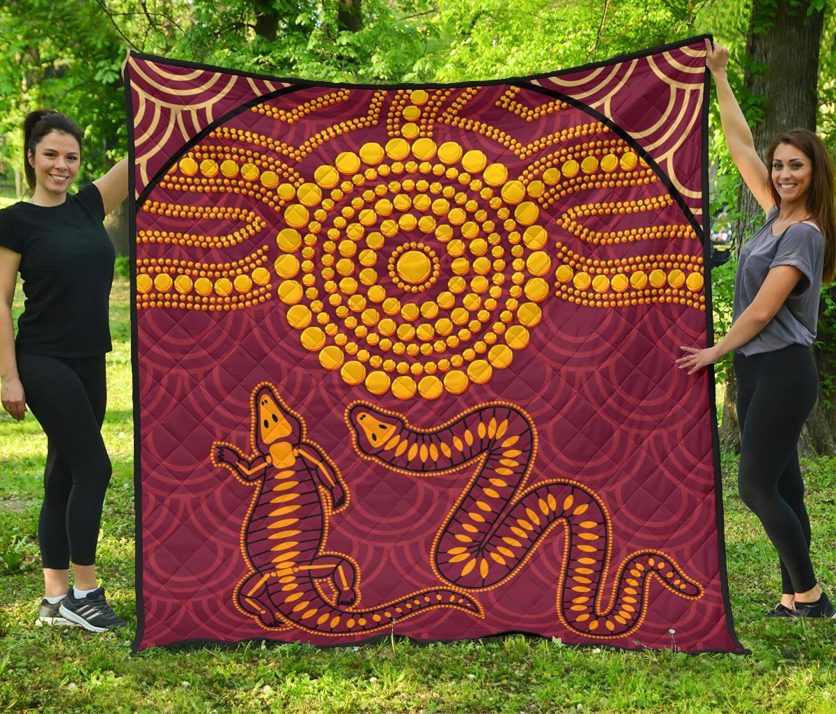 aboriginal-premium-quilt-aboriginal-snake-and-alligator