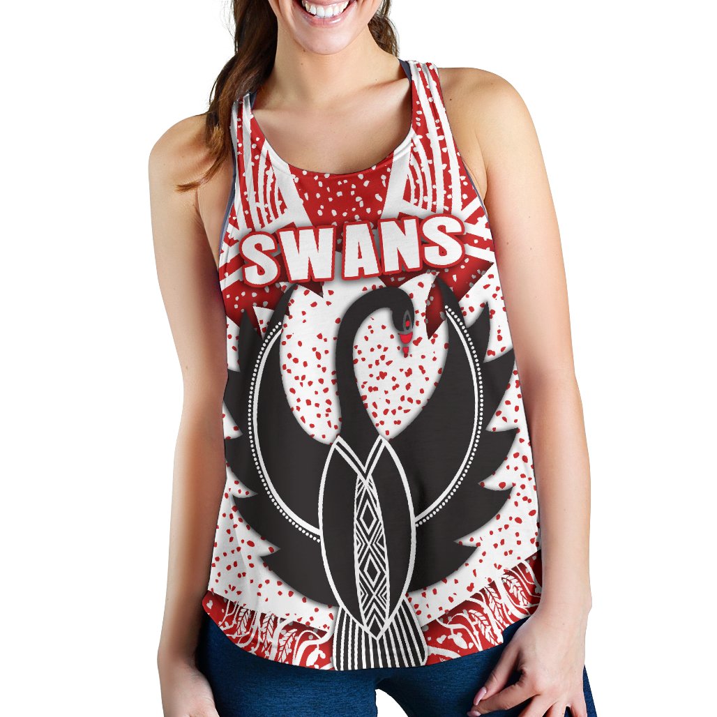 Sydney Women Racerback Tank Indigenous Swans - Vibe Hoodie