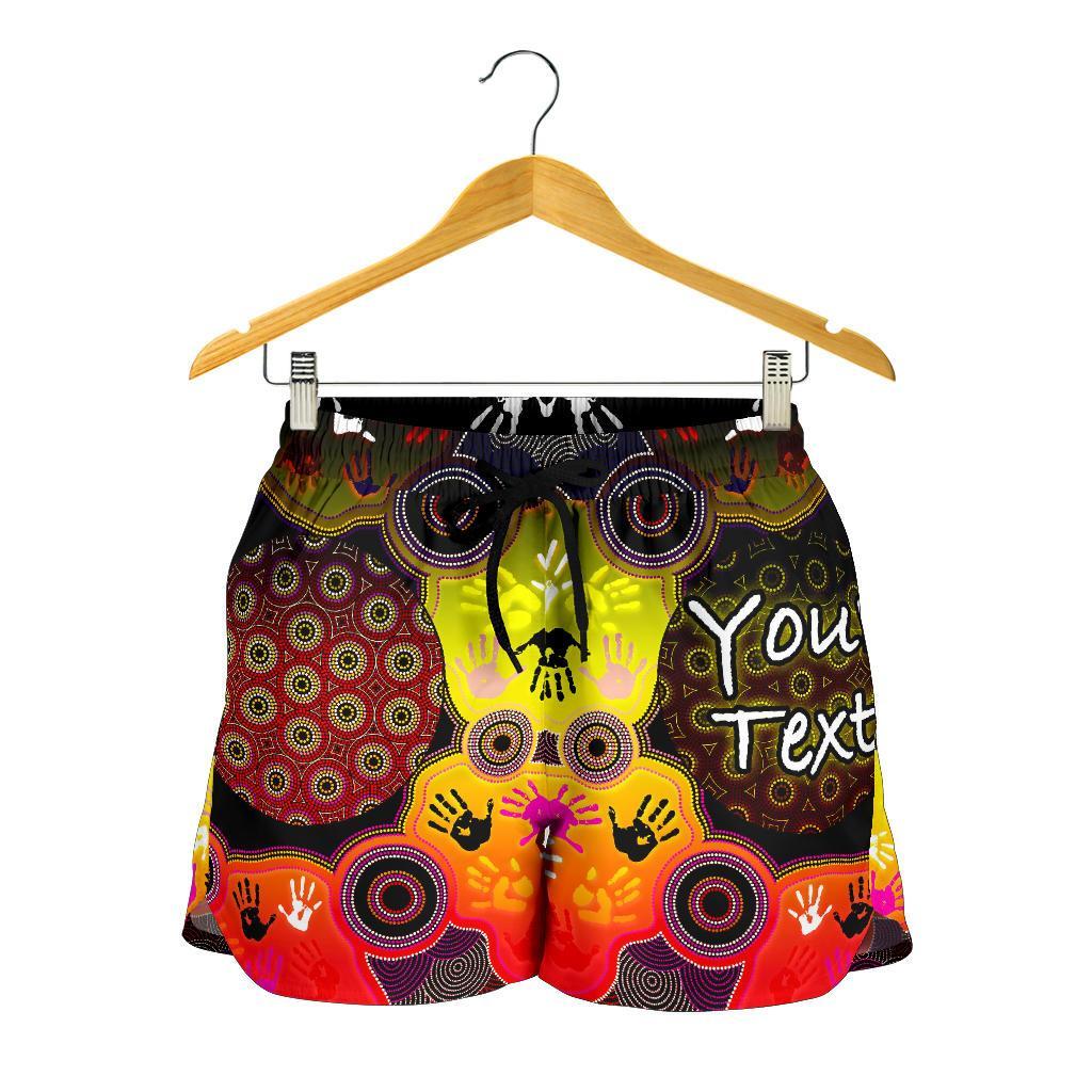 [Custom] Aboriginal Women's Shorts, Indigenous Circle Dot Painting Hand Art - Vibe Hoodie