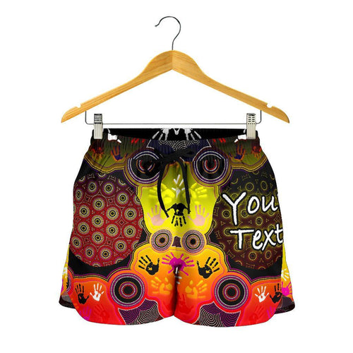 [Custom] Aboriginal Women's Shorts, Indigenous Circle Dot Painting Hand Art - Vibe Hoodie