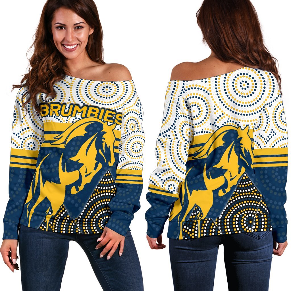 Brumbies Women's Off Shoulder Sweater - Vibe Hoodie