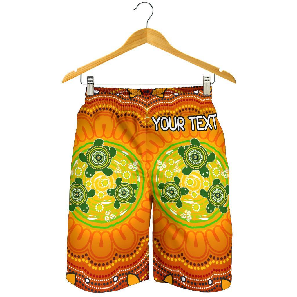 custom-text-aboriginal-mens-shorts-turtle-circle-dot-painting-art
