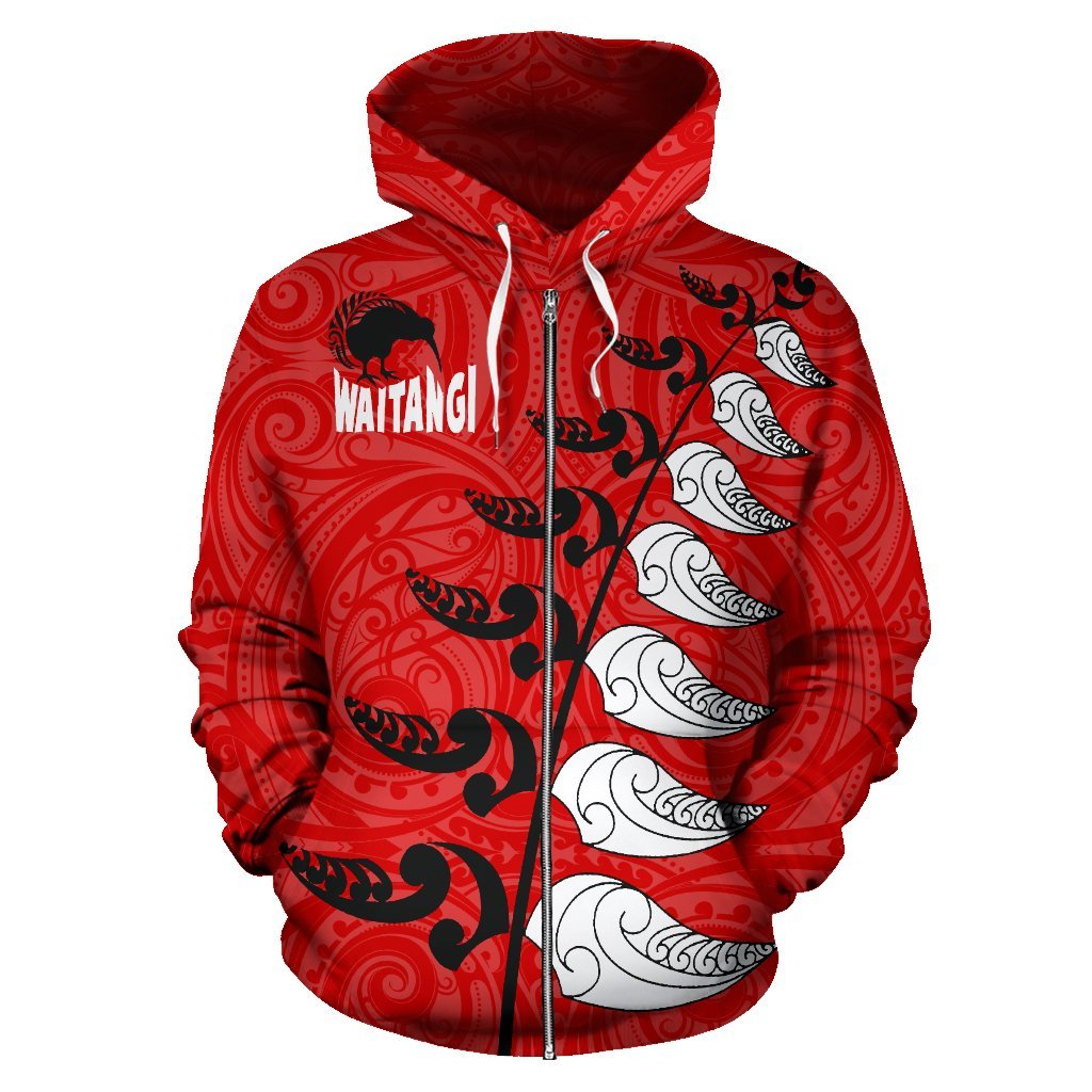 new-zealand-waitangi-day-hoodie-maori-silver-fern-zip-up-hoodie-red-style