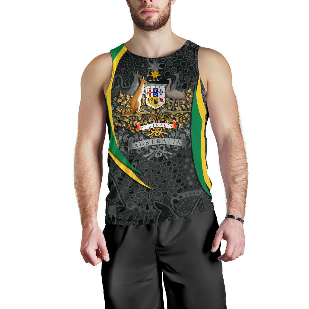 aboriginal-mens-tank-top-australian-coat-of-arms-aussie-spirit-green