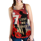 Anzac Women's Racerback Tank - A Day We Will Never Forget - Vibe Hoodie