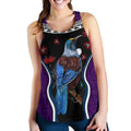 New Zealand Tui Bird Women Racerback Tank, Pohutukawa - Purple - Vibe Hoodie