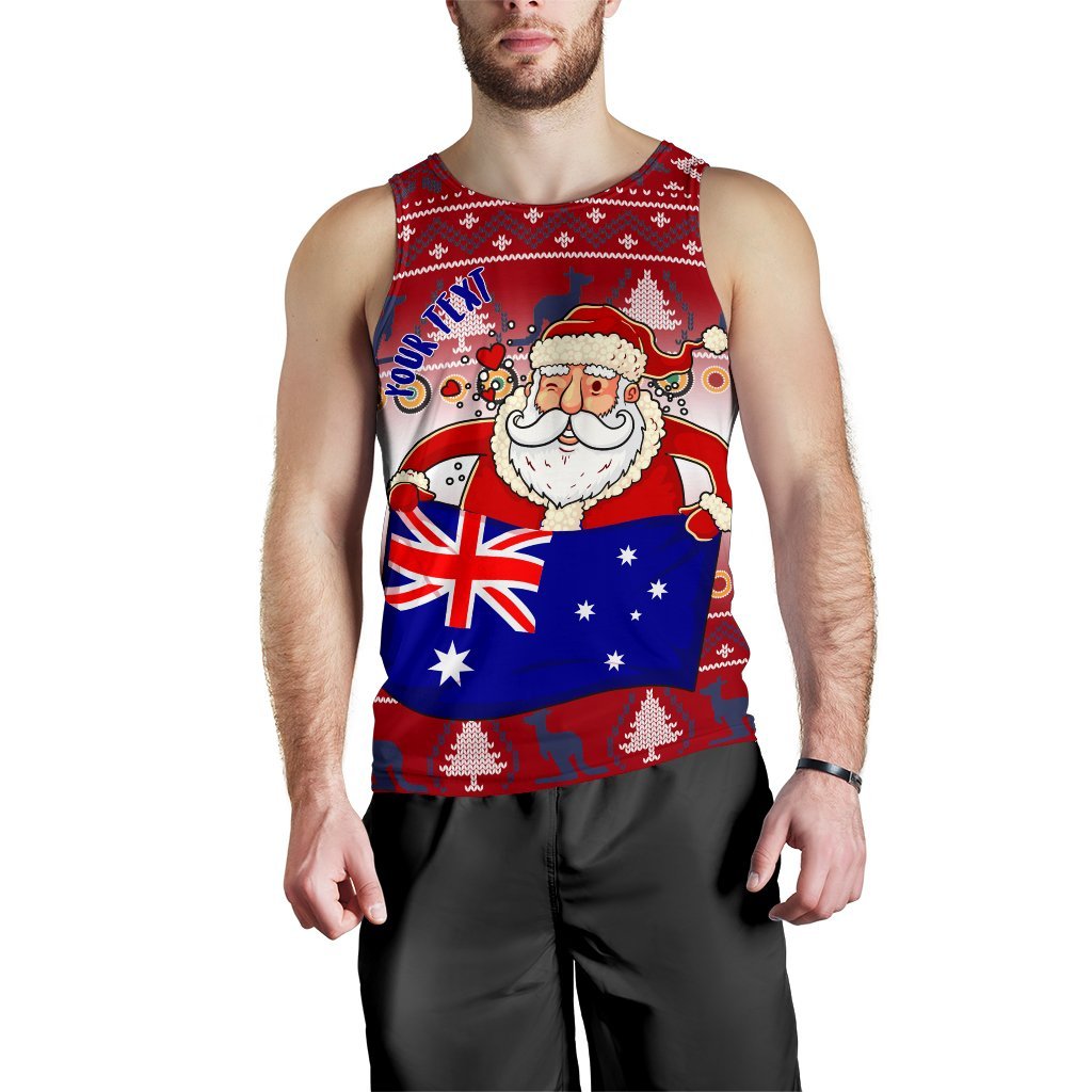 christmas-personalised-mens-tank-top-australia-santa-claus-hold-the-flag-red
