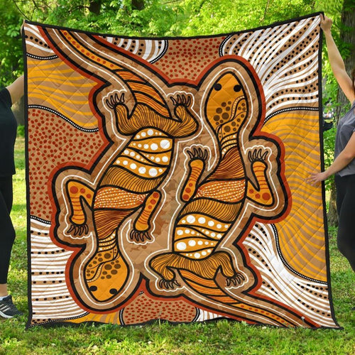 aboriginal-premium-quilt-indigenous-two-lizard-vintage-stye