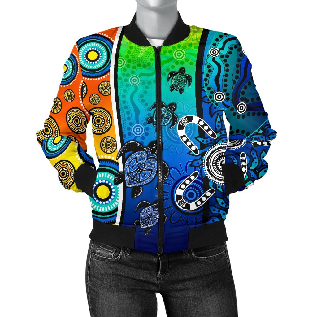 aboriginal-womens-bomber-jacket-indigenous-turtle-dot-painting-art