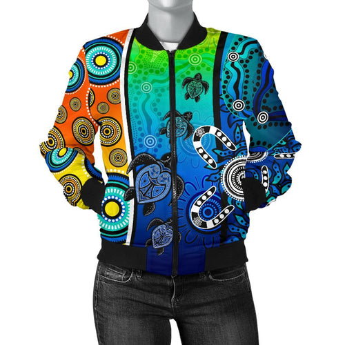 aboriginal-womens-bomber-jacket-indigenous-turtle-dot-painting-art